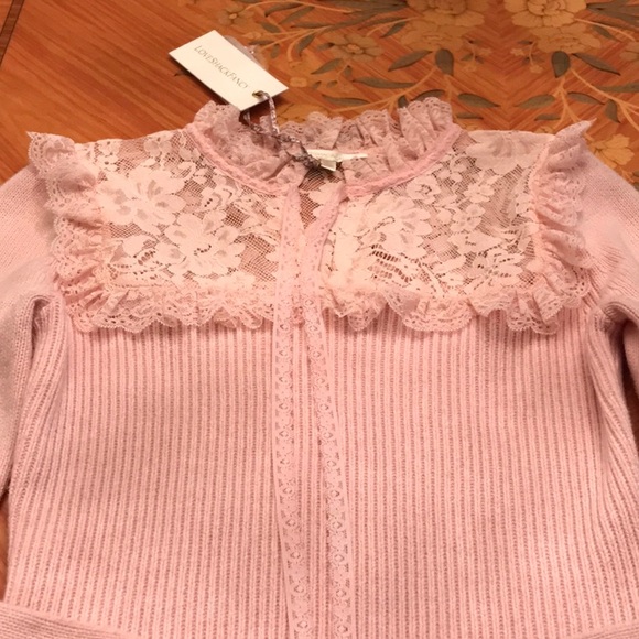 LoveShackFancy Bellini wool blend knit ribbed Pink long sleeve mini Dress Sz.XS. - Picture 8 of 16